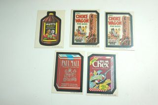 5 Hard To Find Vintage 1973 Topps Wacky Packages Choke Wagon,  Mutt 