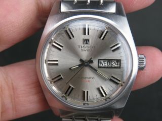 Vintage Tissot T.  12 794 Stainless Steel Swiss Made Day Date Automatic Mens Watch
