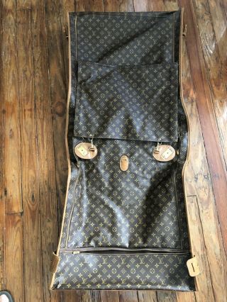 Vintage LOUIS VUITTON Monogram Double Suitcase/Garment Bag Luggage 3