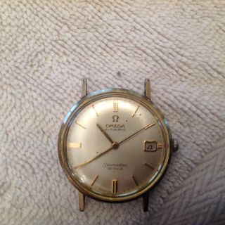Rare Early Omega Seamaster De Ville Automatic Wrist Watch - - Solid 14k Gold