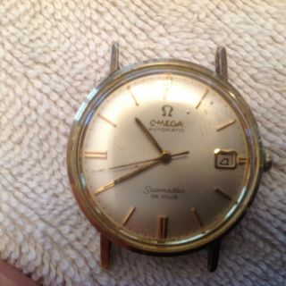 Rare Early Omega Seamaster De Ville Automatic Wrist Watch - - SOLID 14k GOLD 4