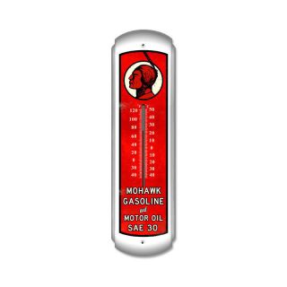Vintage Style Metal Sign Mohawk Gasoline 8 X 30 Thermometer