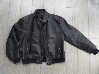 Vtg Harley Davidson Cafe Racer Black Leather 42 Medium Jacket Motorcycle 1980s