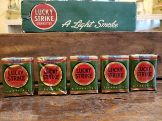 1940 ' S LUCKY STRIKE CIGARETTE CARTON AND 5 PACKS - RARE WWII 2