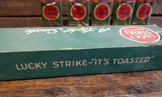 1940 ' S LUCKY STRIKE CIGARETTE CARTON AND 5 PACKS - RARE WWII 4