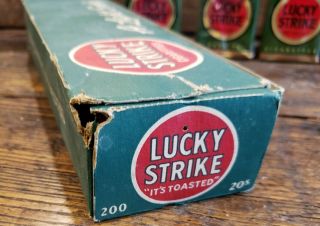 1940 ' S LUCKY STRIKE CIGARETTE CARTON AND 5 PACKS - RARE WWII 5