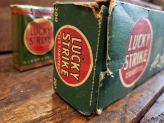 1940 ' S LUCKY STRIKE CIGARETTE CARTON AND 5 PACKS - RARE WWII 7