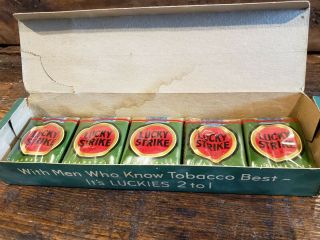 1940 ' S LUCKY STRIKE CIGARETTE CARTON AND 5 PACKS - RARE WWII 8