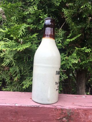 OLD VINTAGE FARGO GINGER BEER STONEWARE BOTTLE ASHTABULA & CONNEAUT OHIO 5