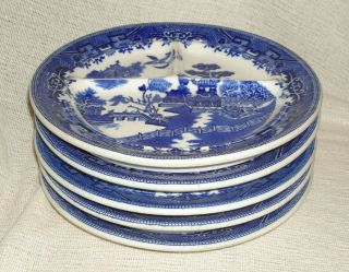 Vintage Grille Plate Blue Willow By Ideal Made In U.  S.  A.  Grill Plate Set Of 5
