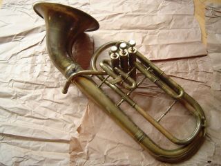 Vintage 1949 C.  G.  Conn Art Deco Alto Horn - Detachable Forward Bell