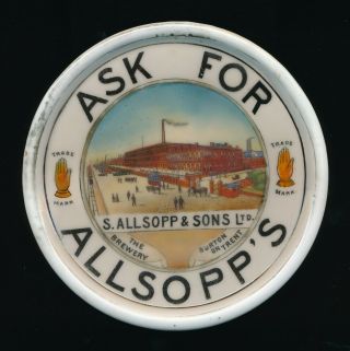 S.  Allsopp & Sons Ltd.  - Vintage Ceramic Syphon Coaster.  Fast Post