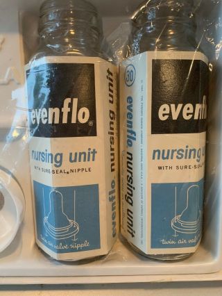Vintage Evenflo Glass Baby Bottle Kit Nursing Unit in package 3