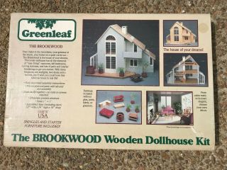 Vtg 1987 Greenleaf Brookwood Wooden Dollhouse Kit 8017 Nib Miniature