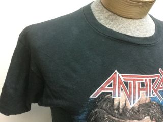 Rare Vintage 1980s Screen Stars ANTHRAX T Shirt Rock XL US Attack Tour 4