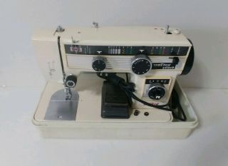 VINTAGE MORSE STRETCH STITCH MODEL 5401 SEWING MACHINE IN CARRYING CASE 3