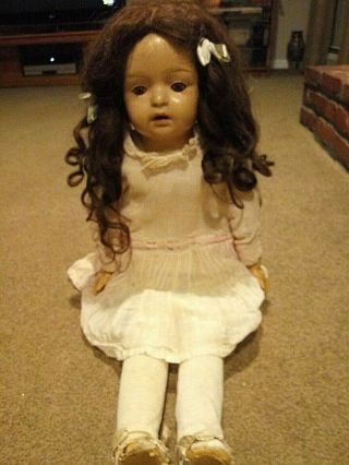 Very Rare 28” Compo.  & Wood Harry Coleman Dolly Walker Doll” 1917 - 1921,