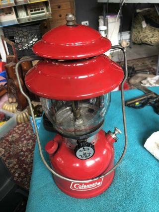 Vintage Coleman Red Lantern 200a 1974 Date With Hard Case