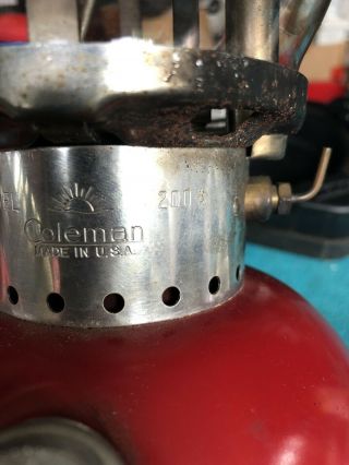 Vintage Coleman Red Lantern 200A 1974 Date With Hard Case 6