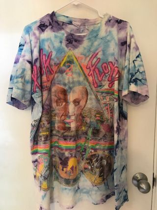 Vintage Vtg 90s Pink Floyd Division Bell Tie Dye Tour 1994 T - Shirt 2xl Xl