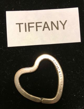 Tiffany & Co.  Authentic Vintage Sterling Silver Key Ring Heart Shaped