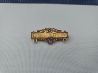 Vintage 14k Gold Masonic Name Pin 2.  6 Grams Not Scrap