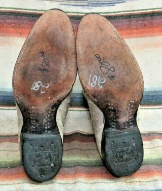 Mens Vintage Tony Lama El Rey Bone Full Quill Ostrich Cowboy Boots 9 D Good Cond 8