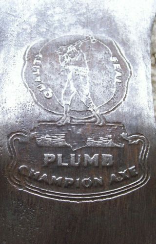 Vintage Embossed Plumb Champion Axe Head - Steal This Axe Head