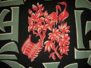 VINTAGE ASIAN INSPIRED BARKCLOTH IN FABULOUS 4