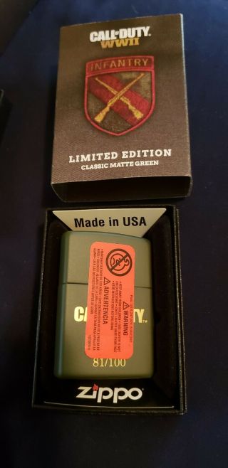 RARE 1 of 100 Limited Edition Collectable Call Of Duty WWII Zippo Lighter Set 10
