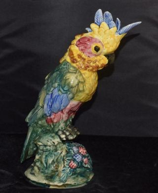 Vintage Stangl Pottery Bird - Cockatoo - Multicolored Parrot 3584 - 13 " H - Exc