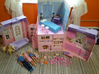 Vintage Barbie Clone Pink Folding House Plus