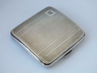 Art Deco Solid Sterling Silver Cigarette Case 1929/ L 8 Cm/ 92 G