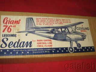 Vintage Cleveland Luscombe Sedan 76 " R/c Ff C/l Balsa Model Airplane Kit