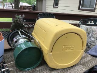 VINTAGE COLEMAN 220J DOUBLE MANTLE LANTERN DATED 8/75 With Case Dated 1/77 7