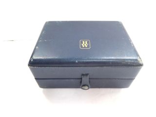 Vintage 100 Authentic Blue Leather Harry Winston Watch Box 6 " X 4.  5 " X 3 " Tall