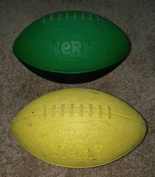 Vintage Nerf Football Parker Brothers Official Yellow Green 70s 80s