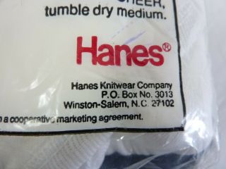 3 Pack - Vintage 1979 Hanes Mens Briefs White 100 Cotton Size 36 - NOS 4