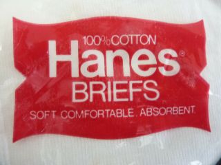 3 Pack - Vintage 1979 Hanes Mens Briefs White 100 Cotton Size 36 - NOS 5