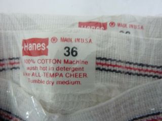 3 Pack - Vintage 1979 Hanes Mens Briefs White 100 Cotton Size 36 - NOS 6