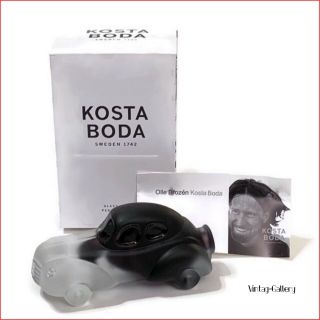 Kosta Boda Art Glass Car - Toons Continental Brozen Rare Vintage Collectable / Nib