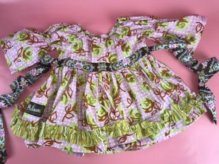 Platinum By Matilda Jane Girls Dress Size 2/2t Apple Vintage Ruffle Twirl Green