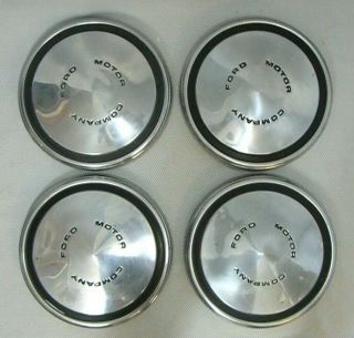 Set Of 4 Ford Motor Company Dog Dish Hubcaps 10 1/2 