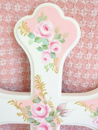 byDAS MOST LOVELY ROSE CROSS EVER hp hand painted chic shabby vintage cottage 4