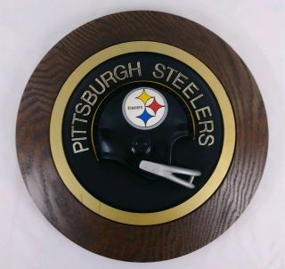 Pittsburgh Steelers Nfl Vintage 14 " Round Football Helmet Wall Decor Plaque Guc