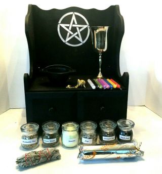 Wicca Witch Witchcraft Pagan Vintage Altar Herb Spell Ritual Pendulum Set