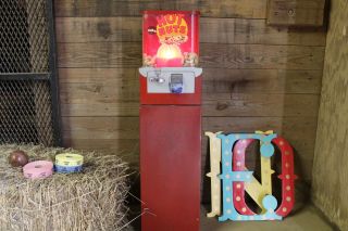 Vintage Hot Nuts Peanut Vending Machine with Red Light,  Coin Operated Arcade 6