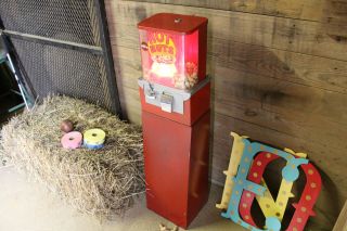 Vintage Hot Nuts Peanut Vending Machine with Red Light,  Coin Operated Arcade 7
