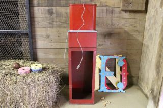 Vintage Hot Nuts Peanut Vending Machine with Red Light,  Coin Operated Arcade 9