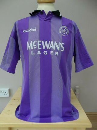 Vintage Adidas Glasgow Rangers Lilac Away Shirt 1994 Mens 40/42 "